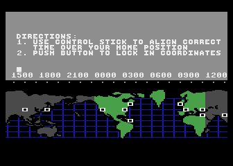 Hacker (Atari 8-bit) screenshot: Select the area you'd like to begin in