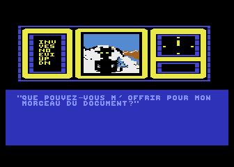 Hacker (Atari 8-bit) screenshot: Maybe this suspect character can help out...