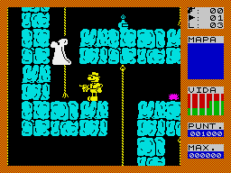 Fred (ZX Spectrum) screenshot: Shoot that ghost