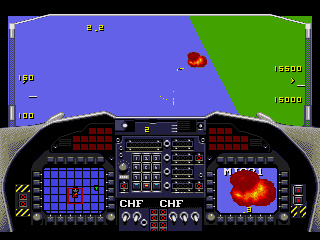 F-22 Interceptor (Genesis) screenshot: Enemy fighter destroyed