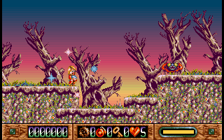 Nicky Boom (Amiga) screenshot: Forest of dead trees