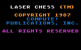 Laser Chess (Atari 8-bit) screenshot: Title screen