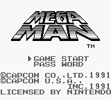 Mega Man: Dr. Wily's Revenge (Game Boy) screenshot: Title screen