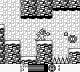 Mega Man: Dr. Wily's Revenge (Game Boy) screenshot: The slippery ground makes Ice Man's stage particularly tricky