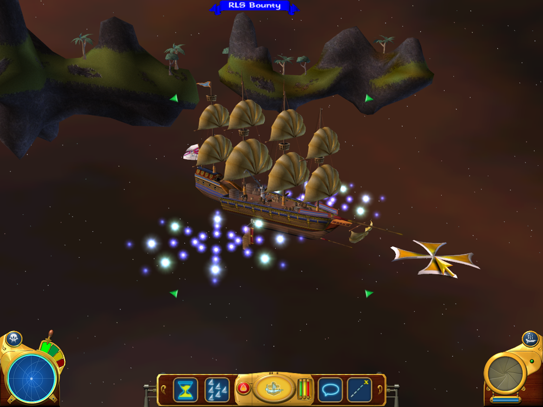 Disney's Treasure Planet: Battle at Procyon (Windows) screenshot: RLS Bounty, the supply and armament ship.
