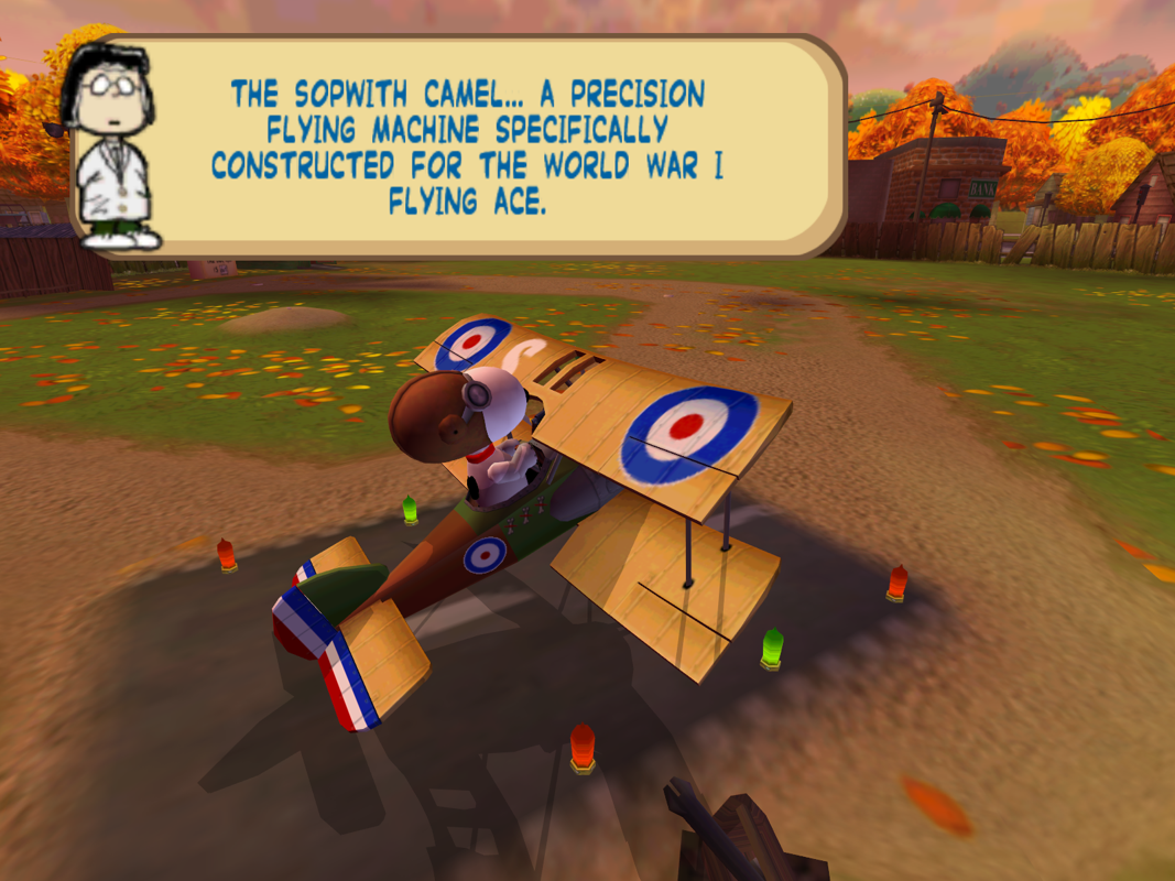 Snoopy vs. the Red Baron (Windows) screenshot: You can purchase better and better planes as you collect bonuses and coins.