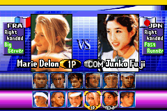 Virtua Tennis (Game Boy Advance) screenshot: Player selection.