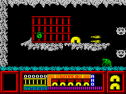 Frost Byte (ZX Spectrum) screenshot: Game start - don't forget to pick up the ammo