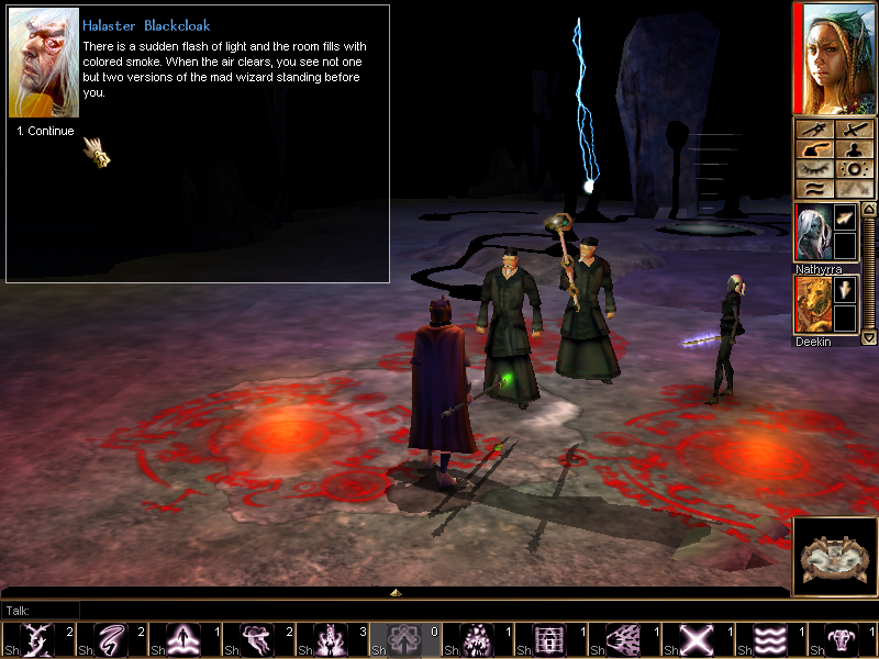 Neverwinter Nights: Hordes of the Underdark (Windows) screenshot: Your main quest in Chapter 1 is to free the mad wizard Halaster Blackcloak. But which one?