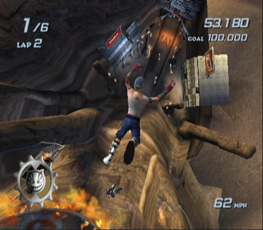 Freekstyle (GameCube) screenshot: That's a long way down.