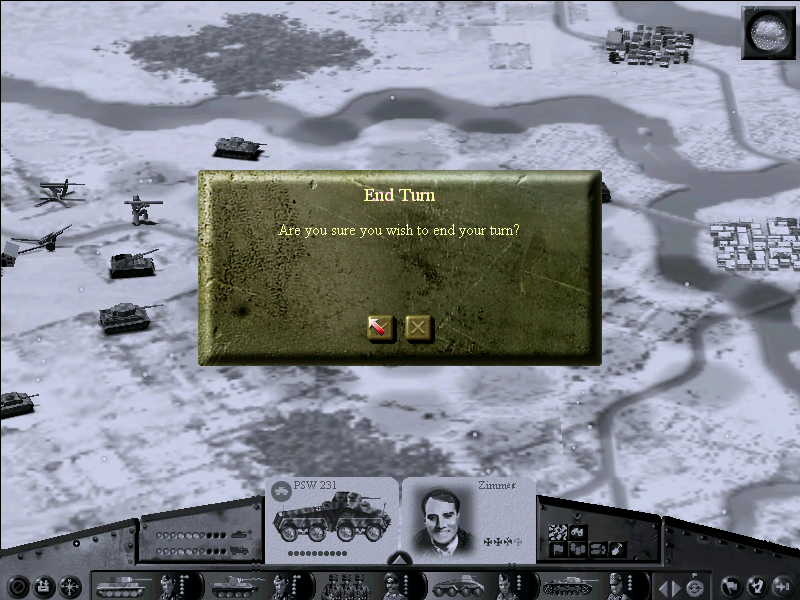 Panzer General III: Scorched Earth (Windows) screenshot: Do you want to end the turn?