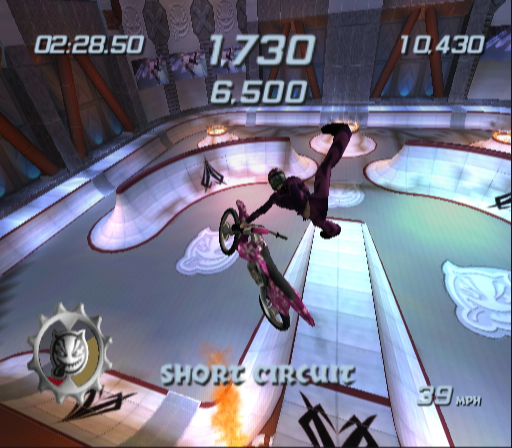 Freekstyle (GameCube) screenshot: Perform tricks for serious points.