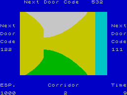 Corridors of Genon (ZX Spectrum) screenshot: Moved in a level