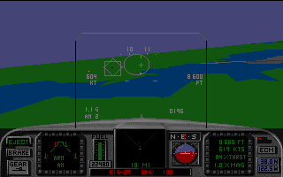 F/A-18 Interceptor (Amiga) screenshot: Enemy locked