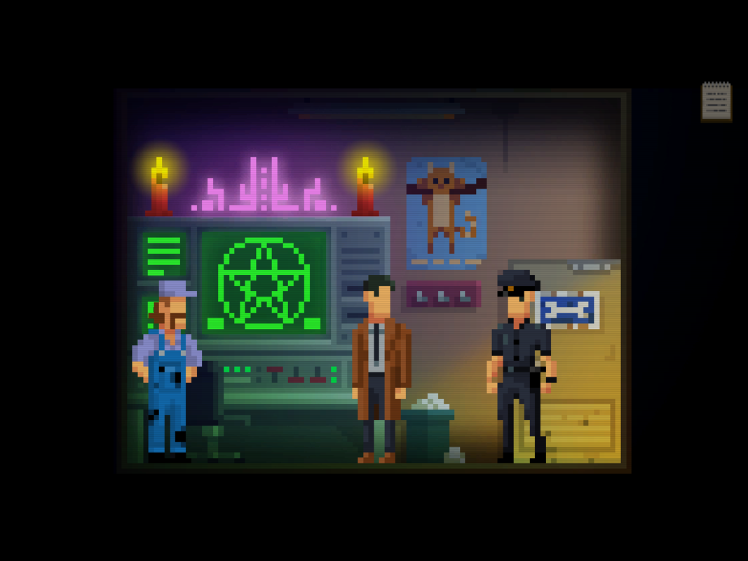 The Darkside Detective (Windows) screenshot: A disgruntled employee is the reason for all the trouble with trains switching places through an interdimensional portal...
