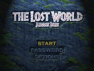 The Lost World: Jurassic Park (PlayStation) screenshot: Title screen.