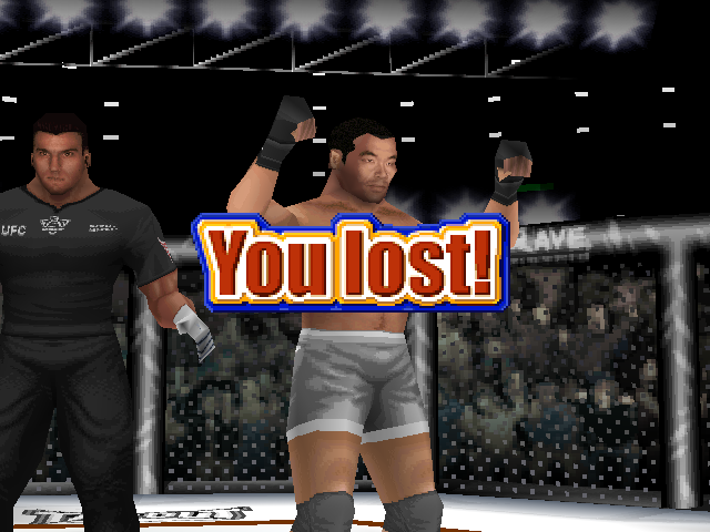 Ultimate Fighting Championship (PlayStation) screenshot: End of fight