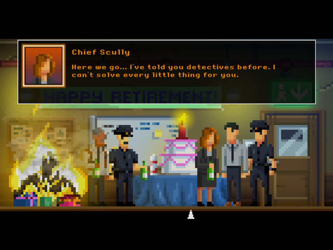 The Darkside Detective (Windows) screenshot: The game has some obvious references to popcultural classics such as "Twin Peaks", "The X Files"...