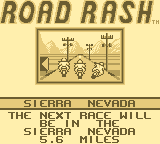 Road Rash (Game Boy) screenshot: Choose your course.