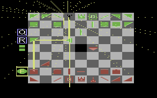 Laser Chess (Commodore 64) screenshot: Figure destroyed