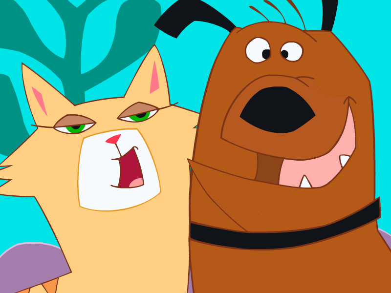 Playhouse Disney's: Stanley Tiger Tales (Windows) screenshot: Stanley's cat and dog sing a little song every time the Big Book of Everything is opened...