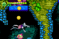 Frogger Advance: The Great Quest (Game Boy Advance) screenshot: Besides land areas, there are also water areas to explore
