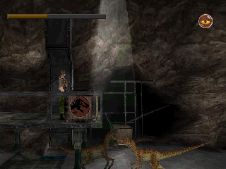 The Lost World: Jurassic Park (PlayStation) screenshot: ...Being stalked by raptors...