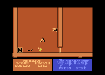 Gauntlet (Atari 8-bit) screenshot: The exit is easy to find on the first level