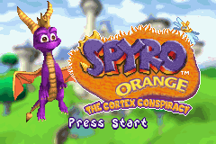 Spyro Orange: The Cortex Conspiracy (Game Boy Advance) screenshot: Title screen.