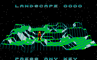 The Sentry (Atari ST) screenshot: The first landscape.
