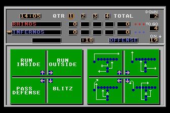 TV Sports: Football (TurboGrafx-16) screenshot: Strategy selection