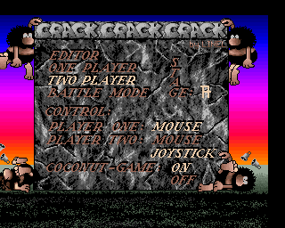 Crack (Amiga) screenshot: The Main menu.
