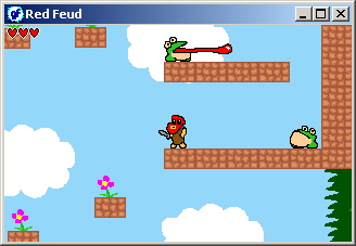 Red Feud (Windows) screenshot: Playful enemies thwart me