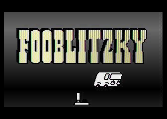 Fooblitzky (Atari 8-bit) screenshot: Title screen