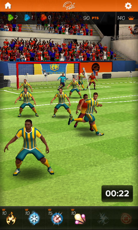 Pelé: King of Football (Android) screenshot: Lots of defenders here