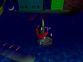Blasto (PlayStation) screenshot: Bouncing platforms