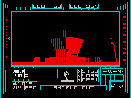 Dark Side (ZX Spectrum) screenshot: Trapped - Game over