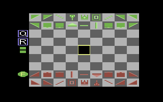 Laser Chess (Commodore 64) screenshot: Moving the figure