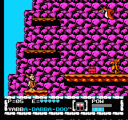 The Flintstones: The Surprise at Dinosaur Peak! (NES) screenshot: The stage before the sub-final boss battle