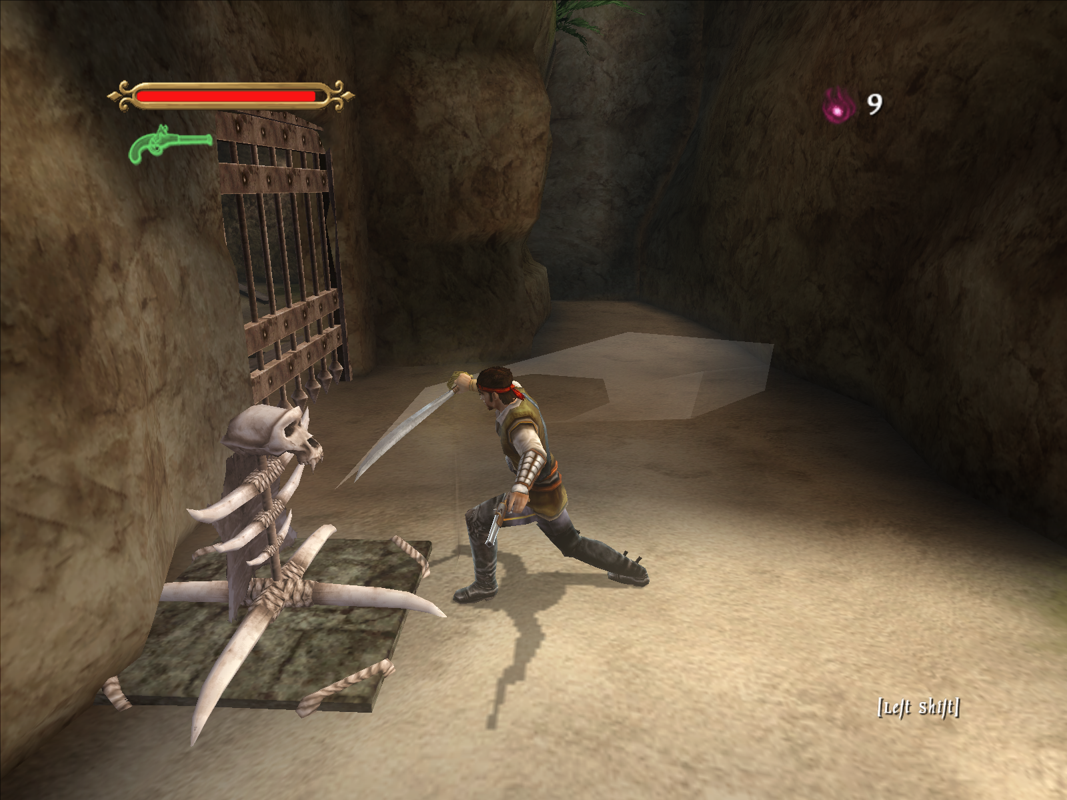 Pirates: Legend of the Black Buccaneer (Windows) screenshot: Stabbing that mechanism probably will not make it budge.