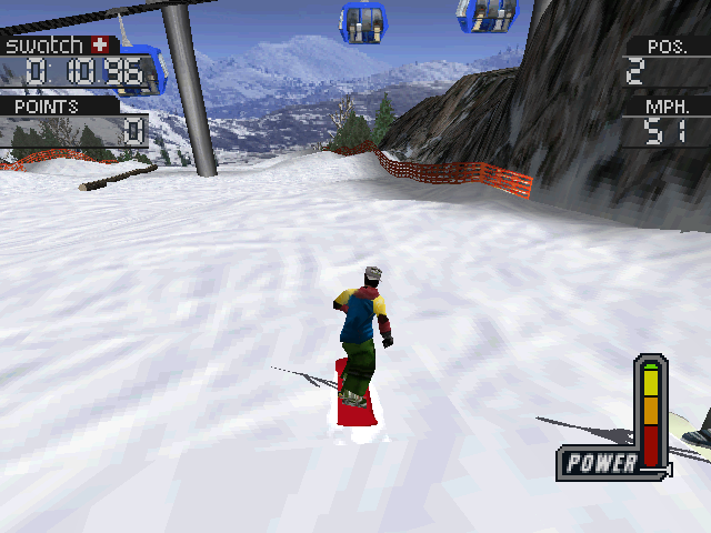 Cool Boarders 3 (PlayStation) screenshot: Trams