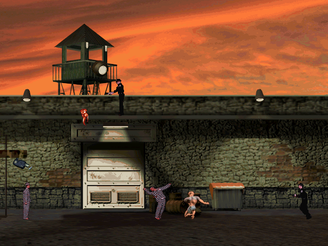 Ar'Kritz the Intruder (DOS) screenshot: The fourth stage (from the demo gameplay): he's barely human now.