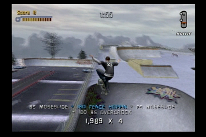 Tony Hawk's Pro Skater 3 (PlayStation 2) screenshot: Dropping in a bowl in Canada.