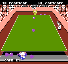 Penguin-Kun Wars (NES) screenshot: You're hit!