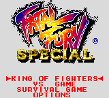 Fatal Fury Special (Game Gear) screenshot: Title