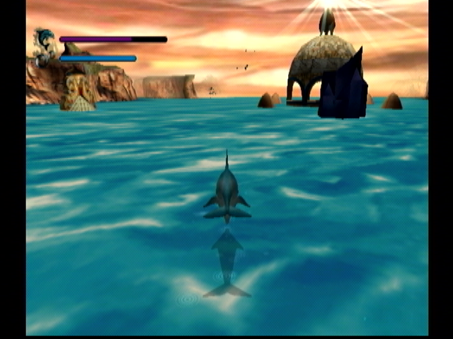 Ecco the Dolphin: Defender of the Future (Dreamcast) screenshot: ...from above the waves.