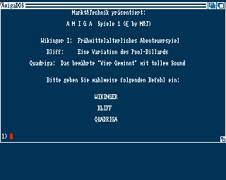 Amiga Spiele 1 (Amiga) screenshot: Title screen