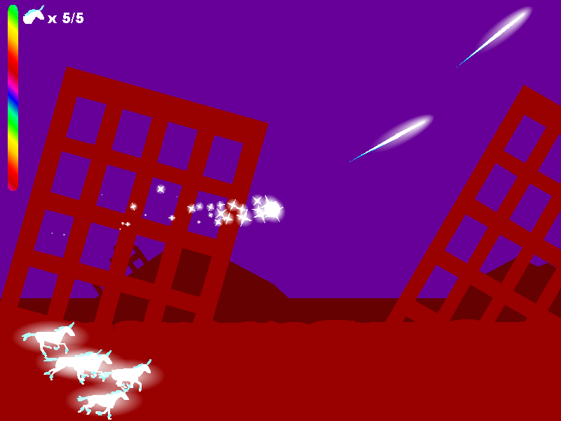 Post-Apocalyptic Unicorn Uprising (Windows) screenshot: Start of the game - no enemies in sight