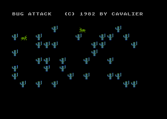 Bug Attack (Atari 8-bit) screenshot: Title demo