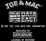 Joe & Mac: Caveman Ninja (Game Boy) screenshot: Title Screen